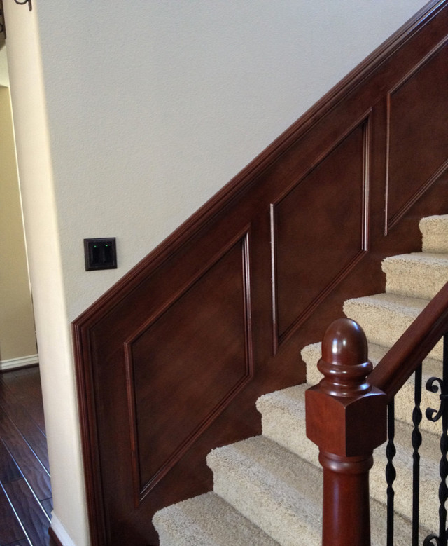 Natural wood crown molding - Traditional - Staircase - San Diego - by ...