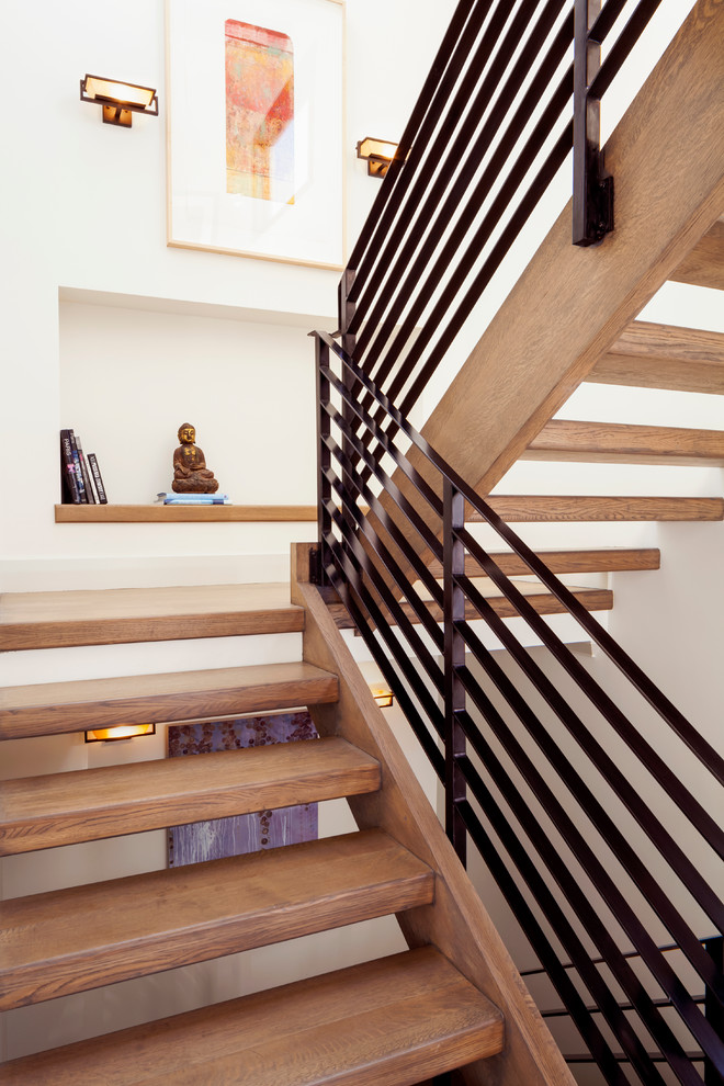 Inspiration for a contemporary open and metal railing staircase remodel in San Francisco