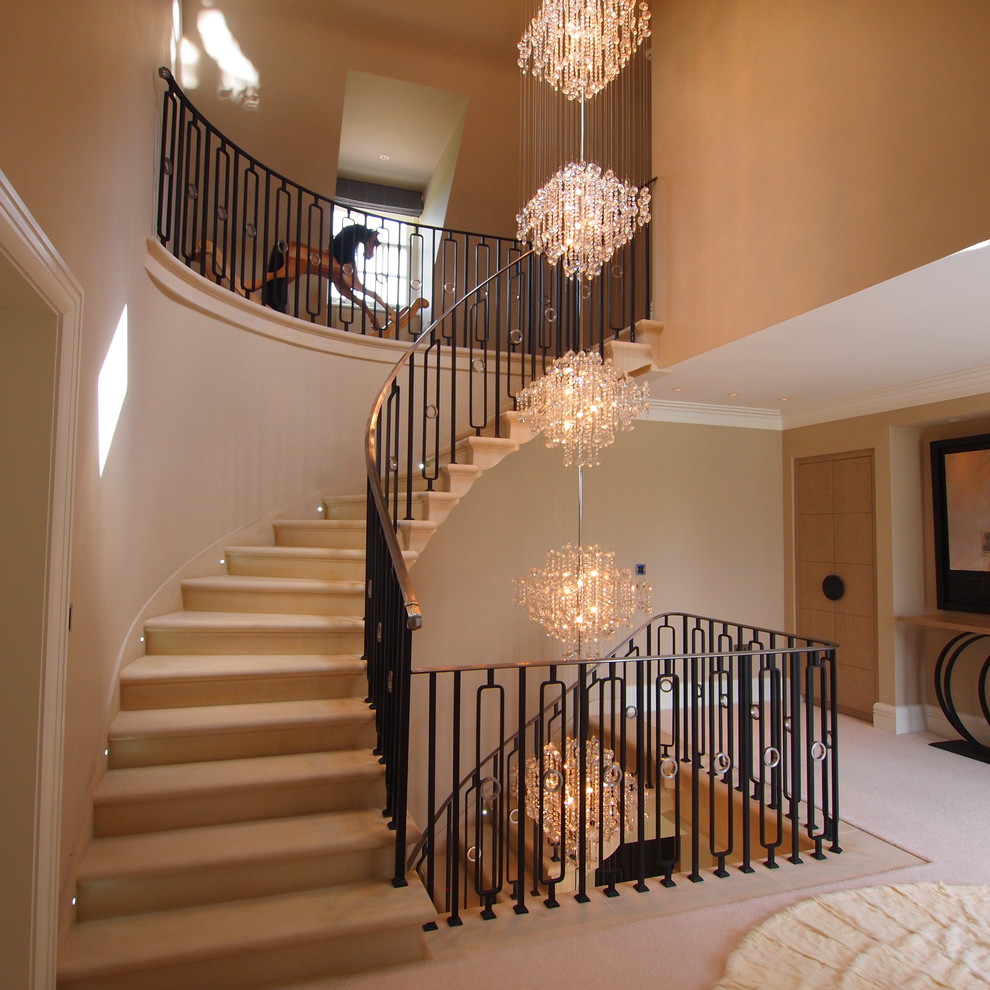 Traditional curved staircase in Other.