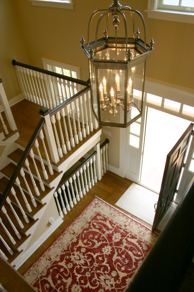 New Old Farmhouse Stairwell and Front Entry Traditional Staircase