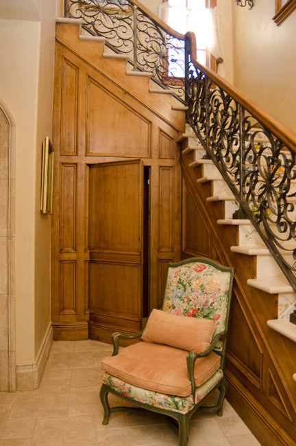 Inspiration for a mediterranean staircase remodel in Oklahoma City