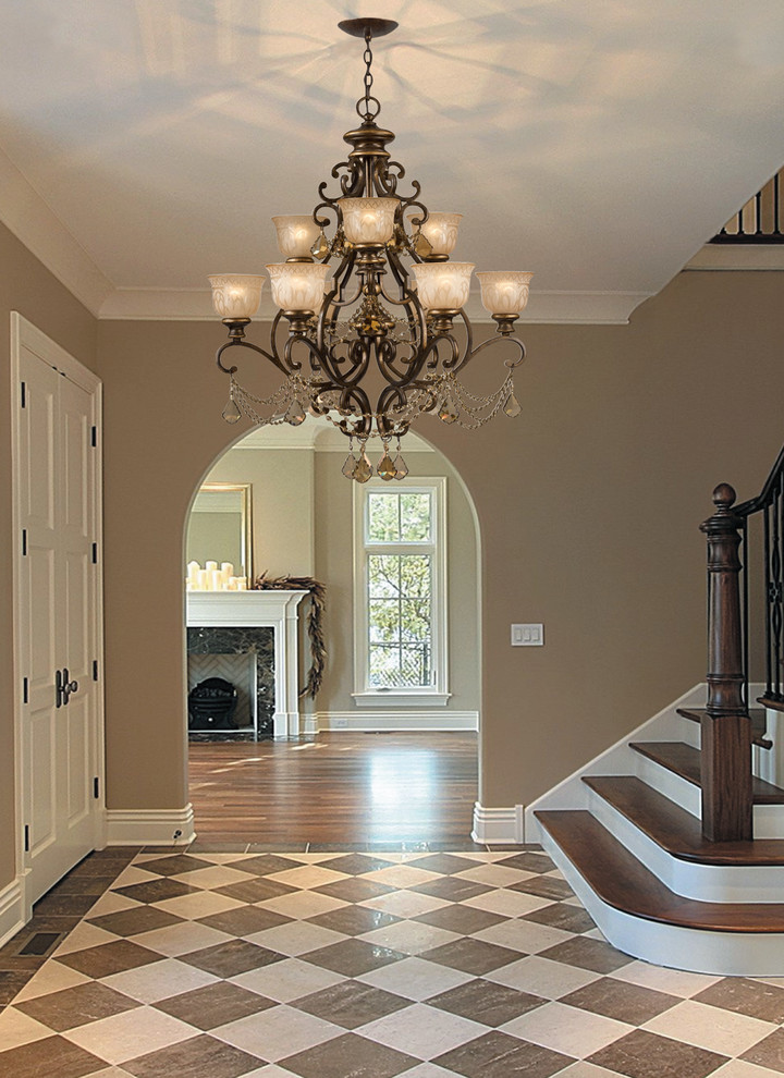 Norwalk Collection 9Light 34" Bronze Umber Chandelier Traditional