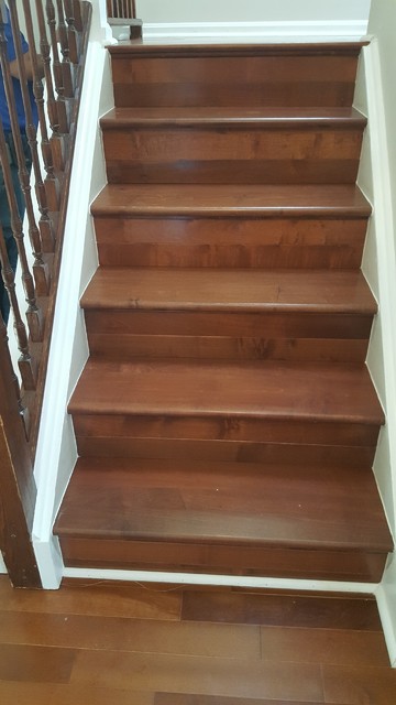 Nutmeg Maple Full Tread & 3 Maple Risers - Traditional - Staircase - DC ...