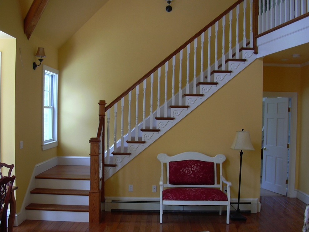 This is an example of a classic staircase in Other with feature lighting.