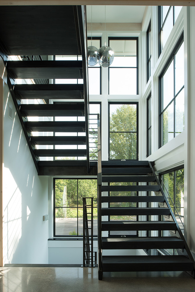 Photo of a farmhouse staircase in Minneapolis.