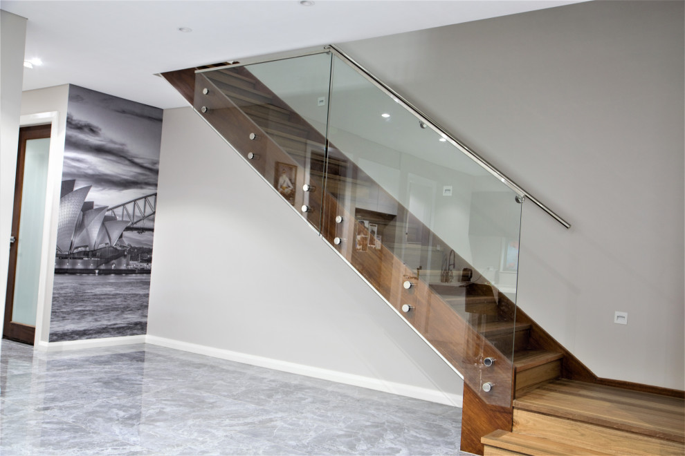 Example of a small trendy staircase design in Sydney