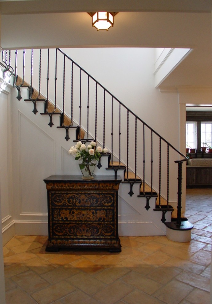Inspiration for an eclectic straight staircase remodel in New York