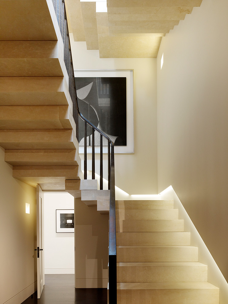 Design ideas for a contemporary u-shaped staircase in San Francisco.