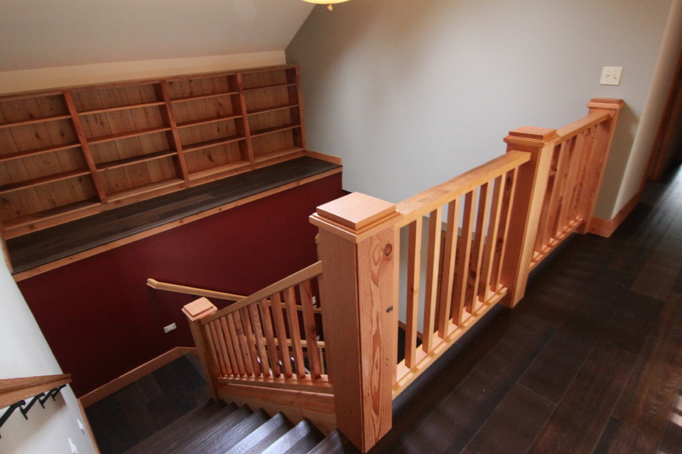 Inspiration for a rustic staircase remodel in Seattle