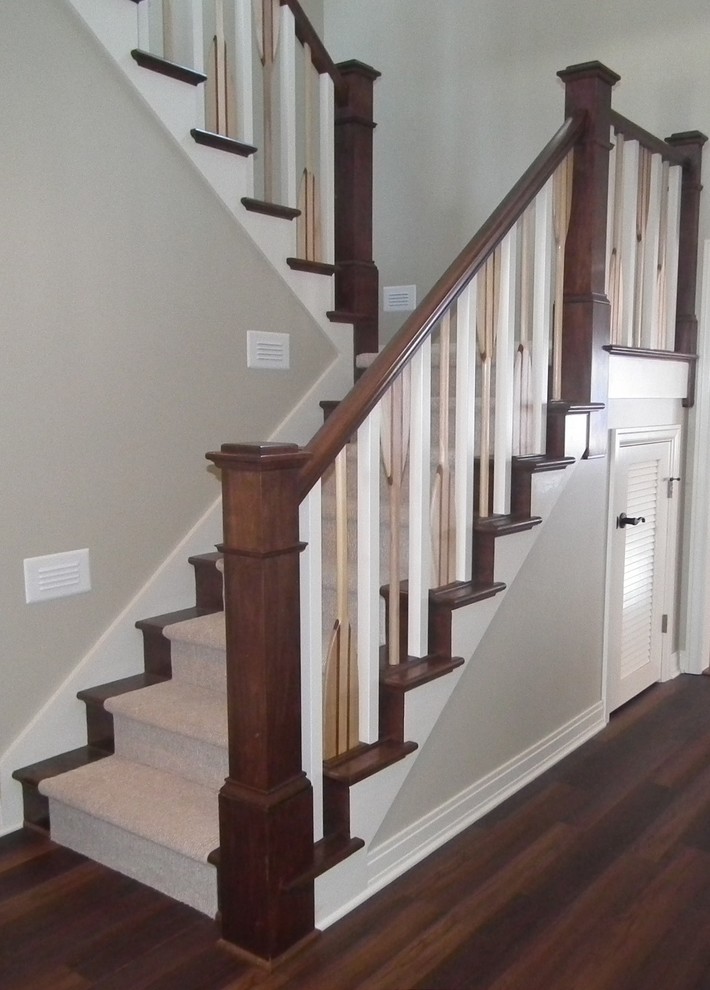 Design ideas for a beach style staircase in Indianapolis.