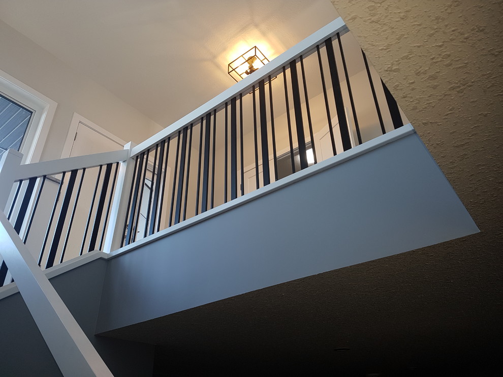 Paint Grade Handrail with Clustered Wide Bars Contemporary
