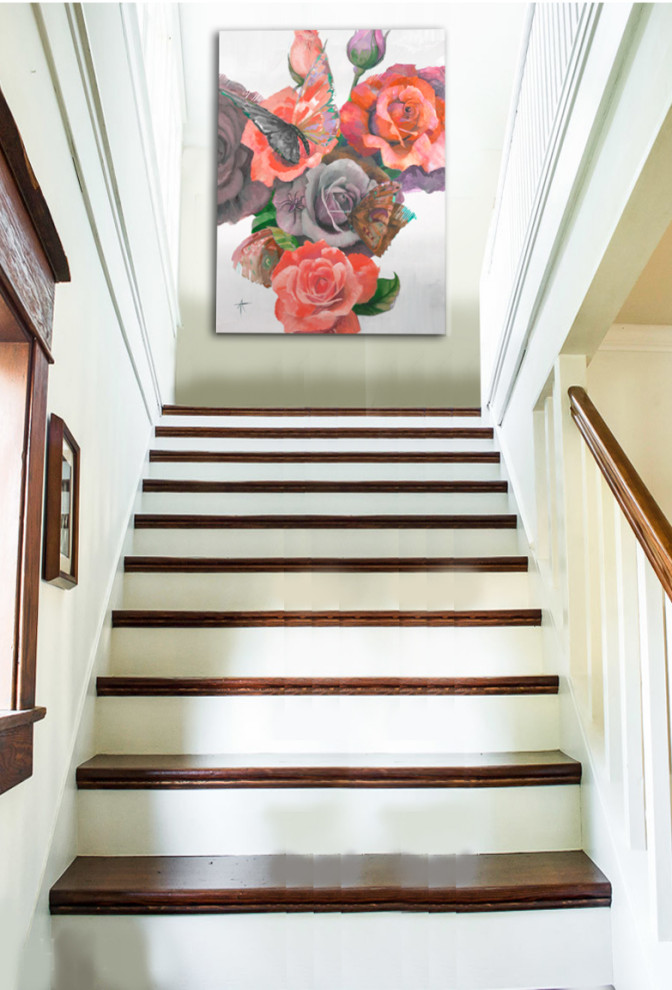 Exemple d'un grand escalier tendance avec des marches en acrylique.