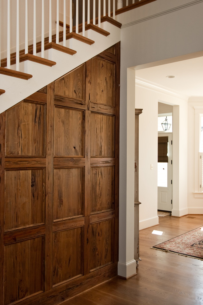 Paneled wall at stair Traditional Staircase Birmingham by