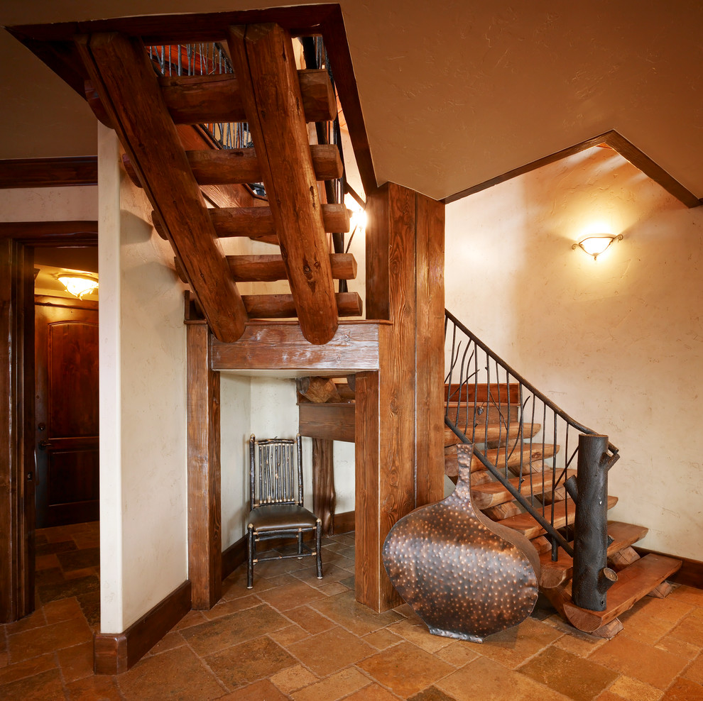 Rustic staircase in Boise.