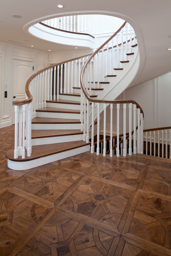 Example of a classic staircase design in Orange County