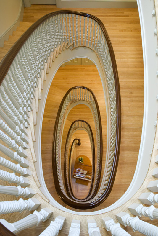 This is an example of a classic staircase in Boston.