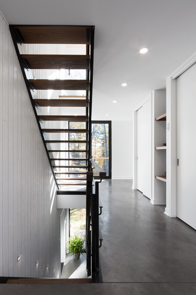 Contemporary staircase in Montreal.