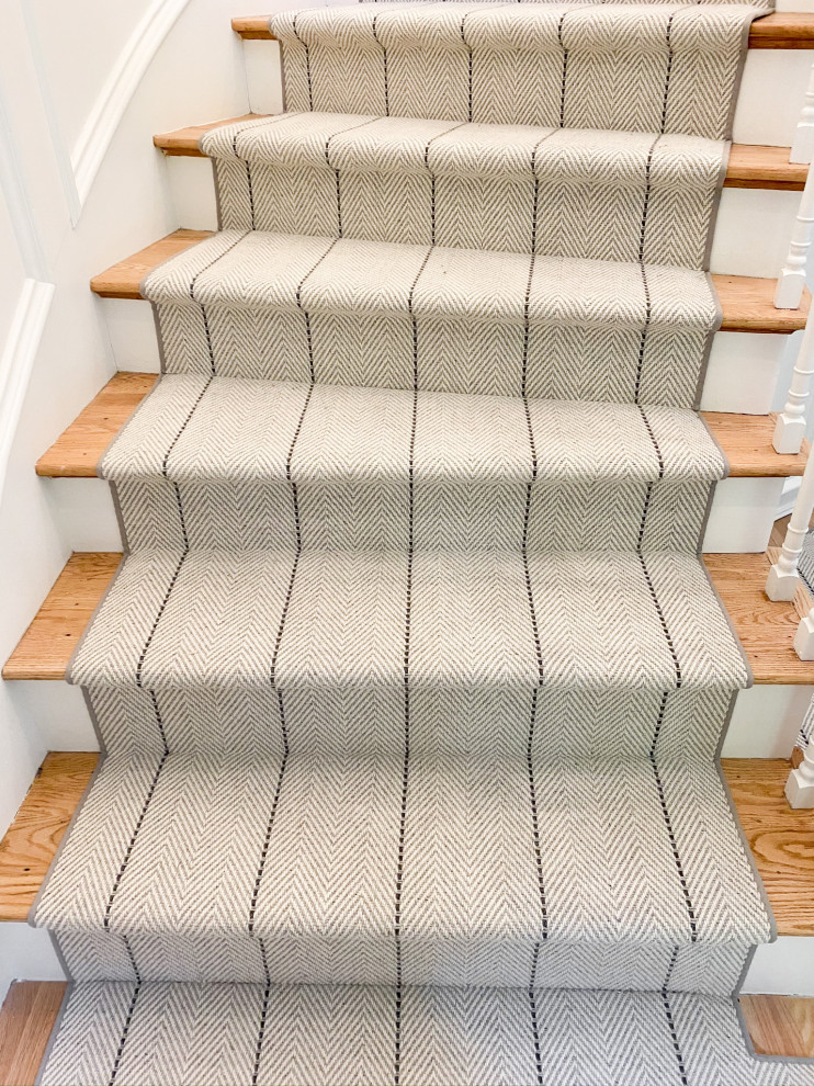 Peter Island Stripe (Graphite) Custom Stair Runner Staircase Boston