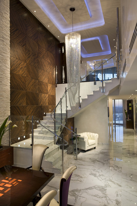 Exemple d'un escalier éclectique.