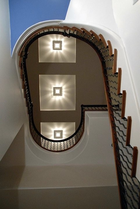 Inspiration for a contemporary staircase remodel in Charlotte