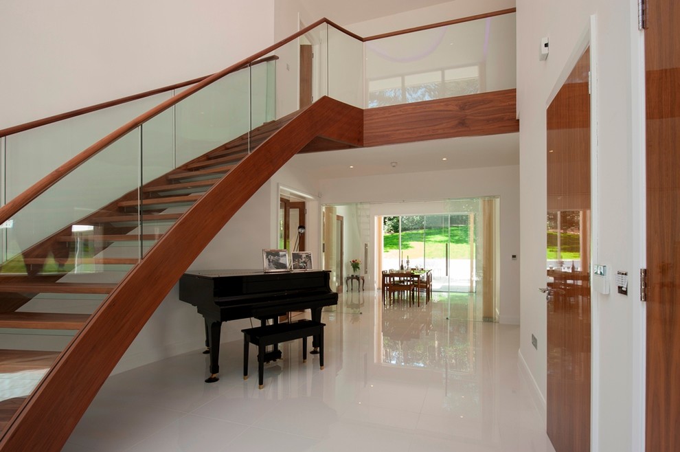 Inspiration for a contemporary staircase remodel in Surrey