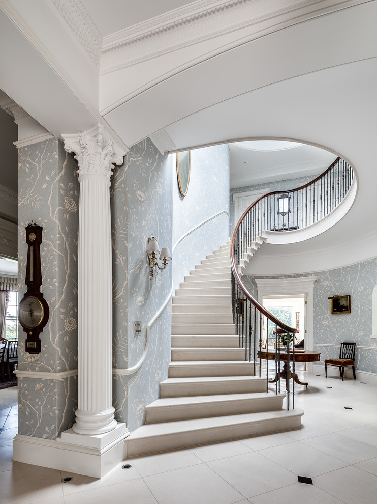 Design ideas for a classic curved staircase in London.