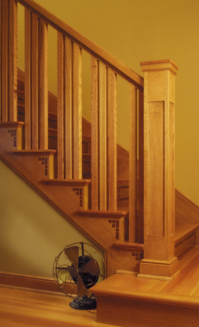 Offices In Prairie Style Railings Craftsman Stairs Gallery | Designed
