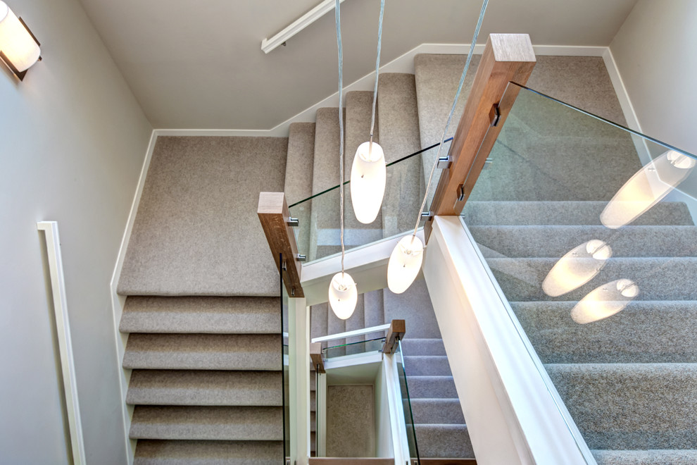 Prior Lake Custom Home Contemporary Staircase Minneapolis by