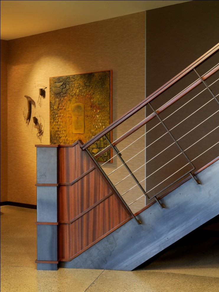 Staircase - industrial staircase idea in Burlington