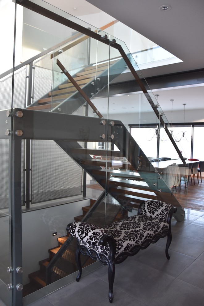 Railing Glass Modern Staircase Edmonton by Wholesale Bevel