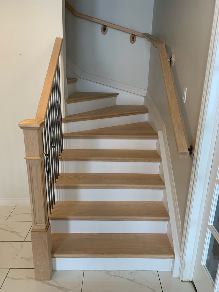 Reclad staircase Escalera Toronto de TFP Stairs and Railings Houzz