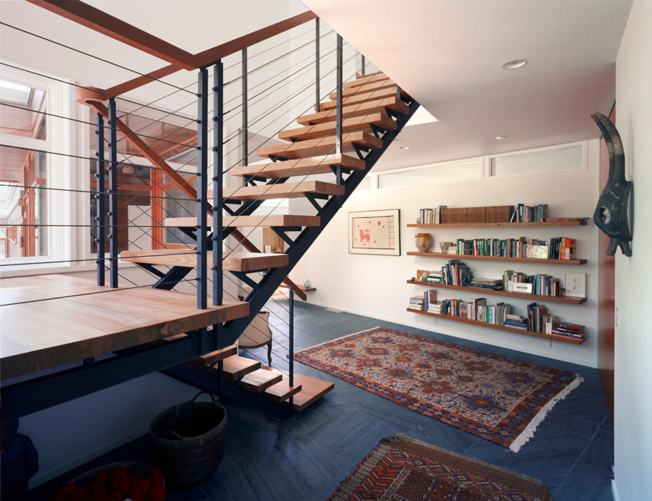 Reclaimed Heart Pine Stair Treads & Landing Staircase Boston by Longleaf Lumber Inc Houzz