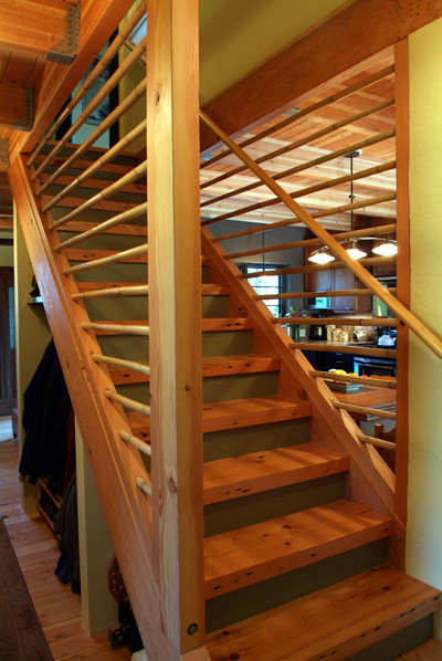 Inspiration for a zen staircase remodel in Seattle