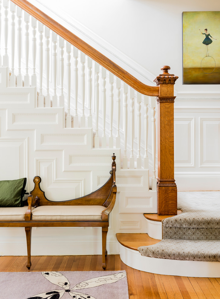 This is an example of a classic staircase in Boston.