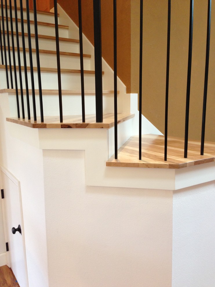 Rustic Hickory stairs Contemporary Staircase Portland by