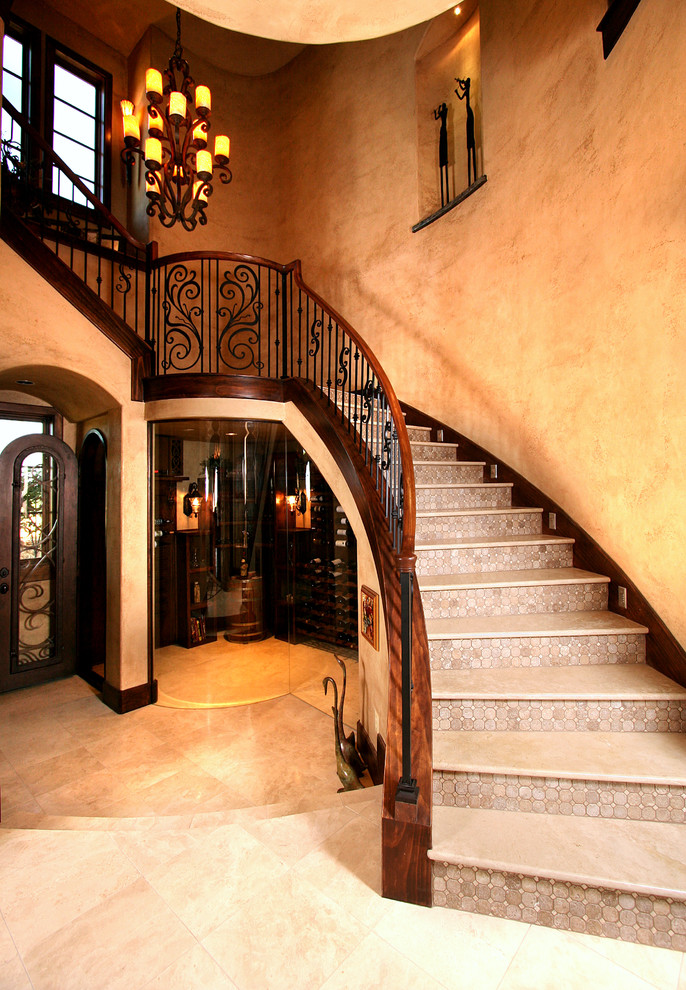 Inspiration for a rustic staircase remodel in Austin