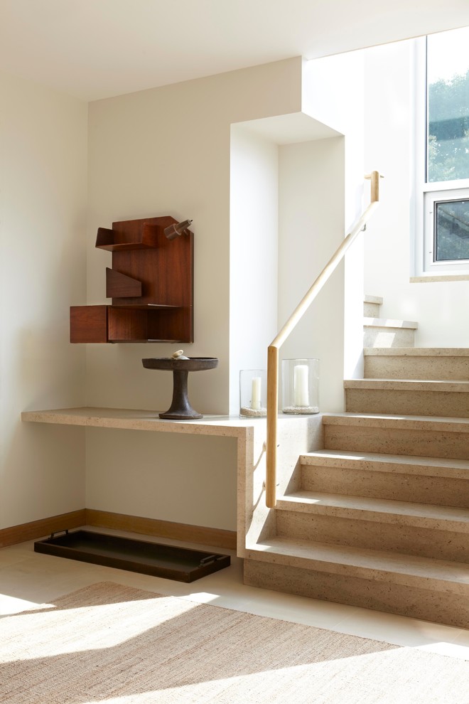 Inspiration for a large contemporary l-shaped staircase remodel in New York