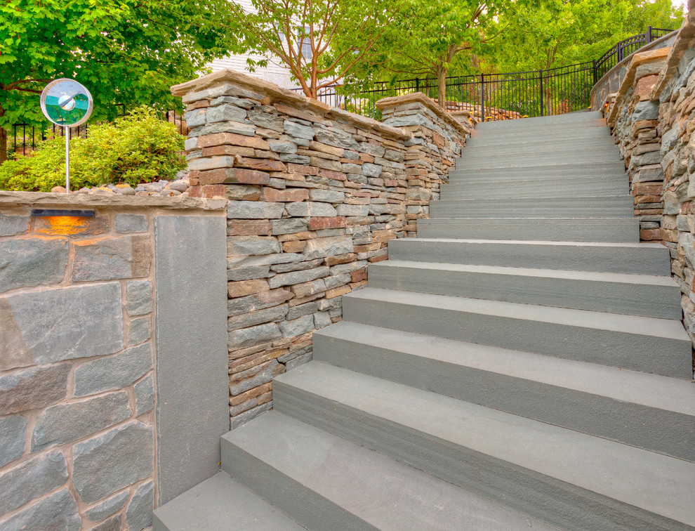SawCut Bluestone Step Slabs Staircase Wilmington by DiSabatino