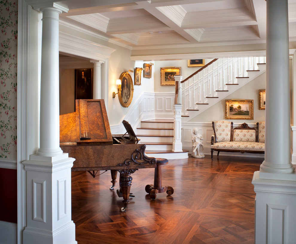 Staircase - traditional wooden staircase idea in Tampa