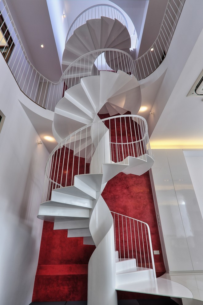 Contemporary staircase in Singapore.