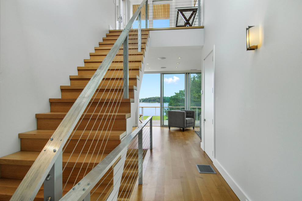Inspiration for a contemporary staircase remodel in New York