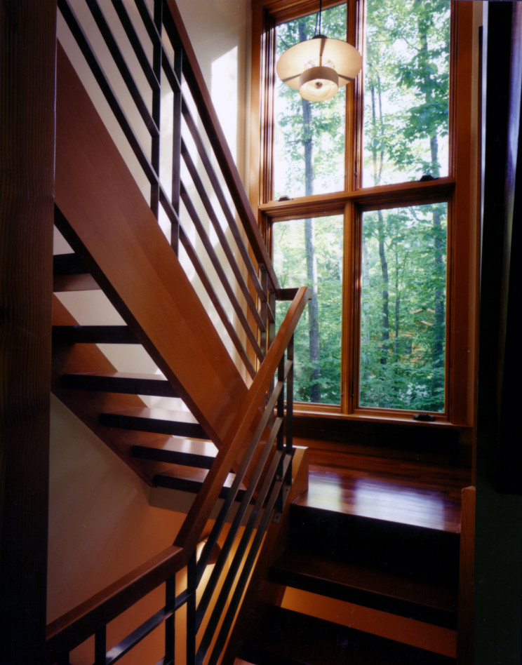 Inspiration for a contemporary staircase remodel in Milwaukee