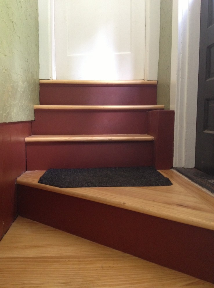Inspiration for a country staircase remodel in Boston