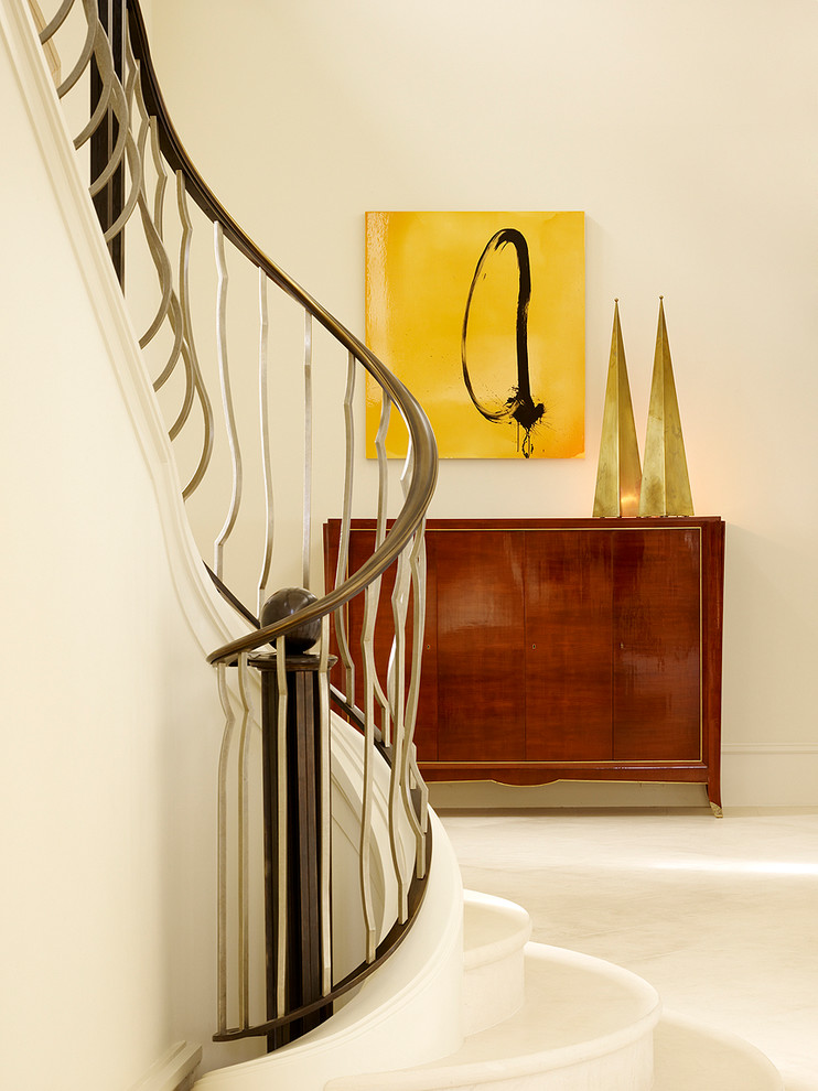 This is an example of a contemporary curved staircase in San Francisco.