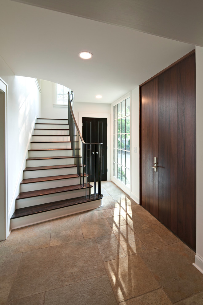 This is an example of a contemporary wood staircase in Nashville.