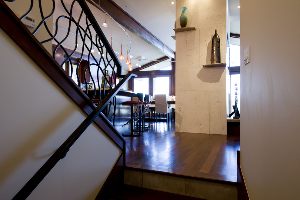Inspiration for a contemporary staircase remodel in Minneapolis