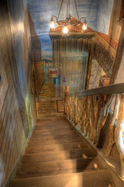 Inredning av en rustik trappa