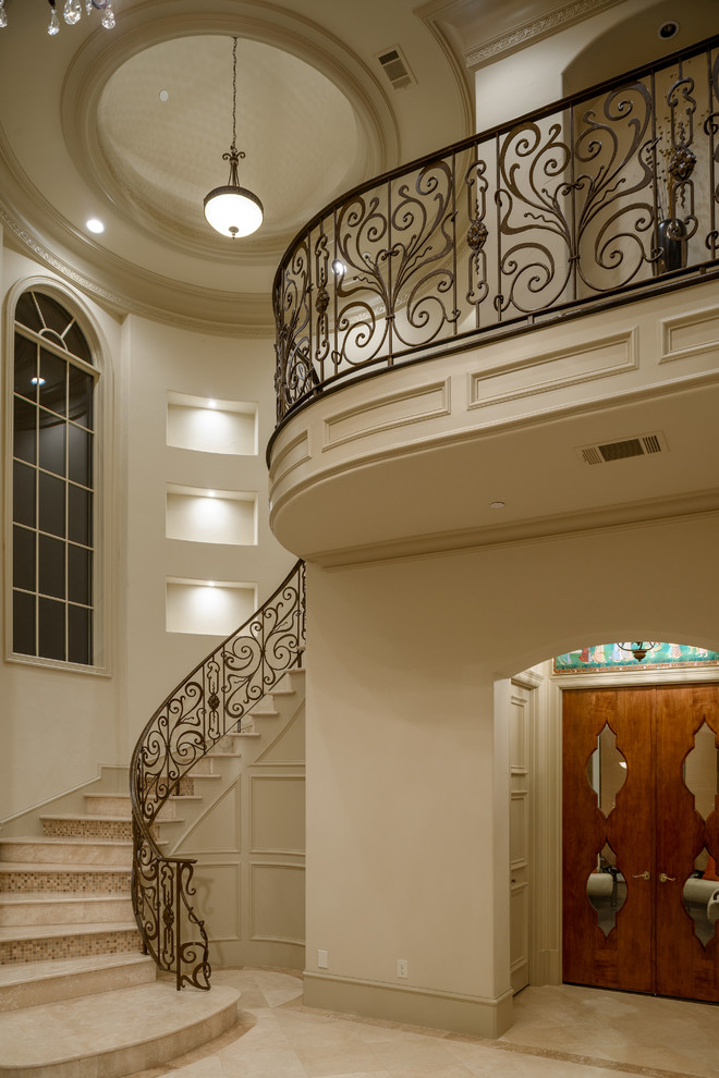 Staircase - mediterranean staircase idea in Dallas