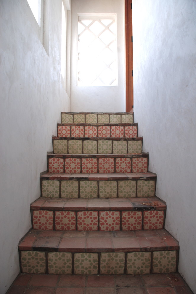 Inspiration for a mediterranean staircase in Austin.