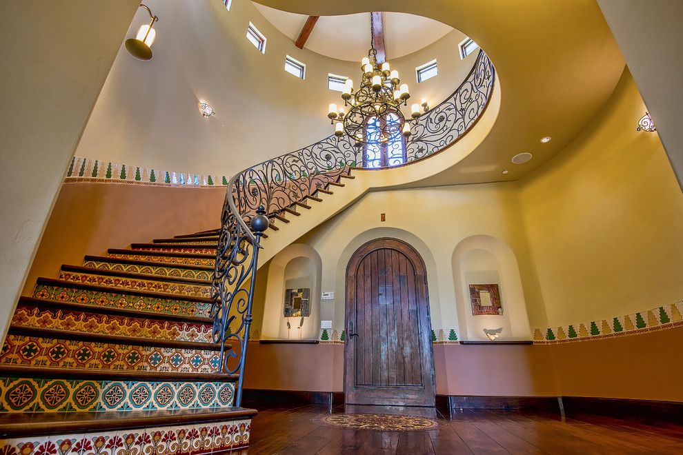 Design ideas for an expansive mediterranean staircase in Los Angeles.